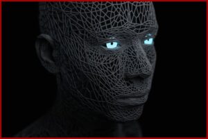 لوگوی پایتون و OpenCV به همراه طرح گرافیکی اسکن و تشخیص چهره